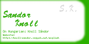 sandor knoll business card