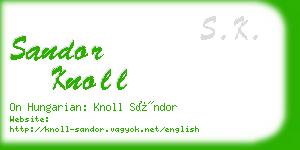 sandor knoll business card